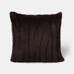 OHS 2-Pack Carved Faux Fur Cushion Covers, Coffee - 45 x 45cm - thumbnail 3