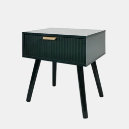 OHS Ribbed 1-Drawer Bedside Table - Deep Forest Green - thumbnail 2