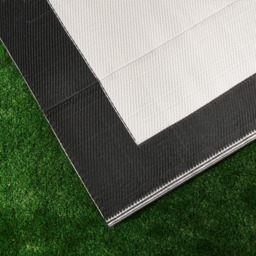 OHS Contrast Border Reversible Outdoor Rug, Black/Cream - 170cm - thumbnail 2