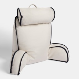 OHS Piped Edge Cuddle Cushion With Head Rest - Cream - thumbnail 2