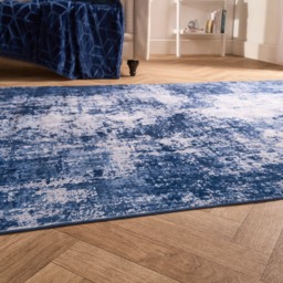 OHS Washable Abstract Printed Rug, Navy - 120 x 170 cm - thumbnail 3