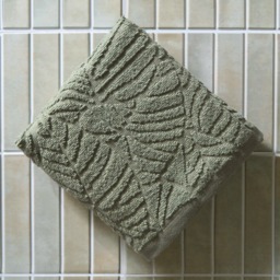 OHS Jacquard Texture Leaf Towel, Sage Green - Hand Towel - thumbnail 3