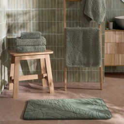 OHS Jacquard Texture Leaf Towel, Sage Green - Hand Towel - thumbnail 4
