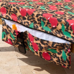 OHS Cherry Leopard Print Beach Towel in a Bag - Natural - thumbnail 2