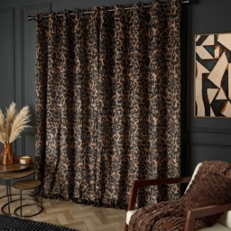 OHS Leopard Print Eyelet Blackout Curtains, Brown - 66 x 90in - thumbnail 2