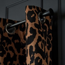 OHS Leopard Print Eyelet Blackout Curtains, Brown - 66 x 90in - thumbnail 4