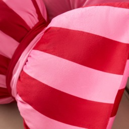 OHS Striped Bow Shaped Cushion - Pink/ Red - thumbnail 2