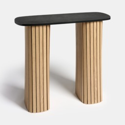 OHS Madison Ribbed Console Table - Light Wood/Black - thumbnail 3