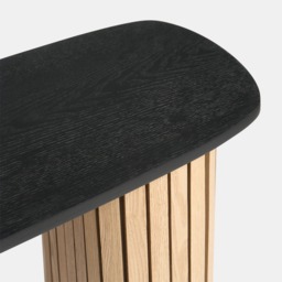 OHS Madison Ribbed Console Table - Light Wood/Black - thumbnail 4