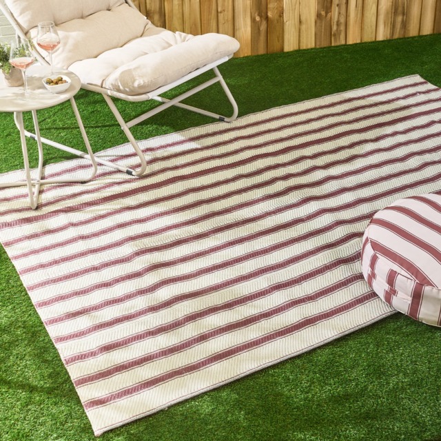 OHS Vintage Stripe Outdoor Rug, Chocolate/Cream - 160 x  230cm - image 1