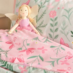OHS Enchanted Unicorn Print Duvet Cover Set, Sage/Pink - Single - thumbnail 2