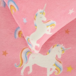 OHS Unicorn Print Fleece Duvet Set, Pink - Single - thumbnail 4