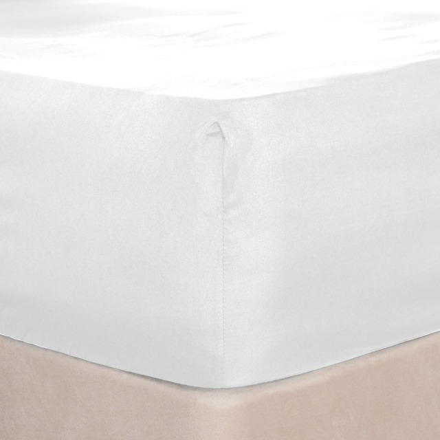 OHS Plain Dyed Deep Fitted Sheet, White - Superking - image 1