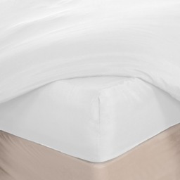 OHS Plain Dyed Deep Fitted Sheet, White - Superking - thumbnail 4