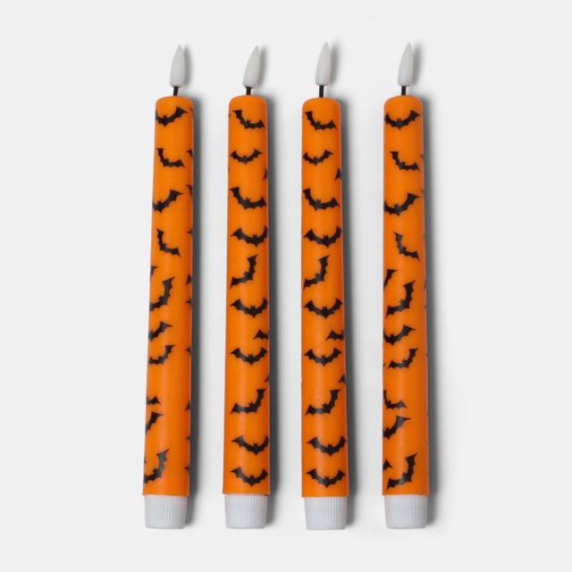 OHS 4 Pack Bat Dinner Candles - Orange/White - image 1