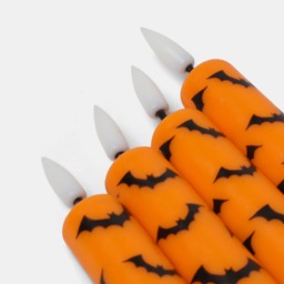 OHS 4 Pack Bat Dinner Candles - Orange/White - thumbnail 2
