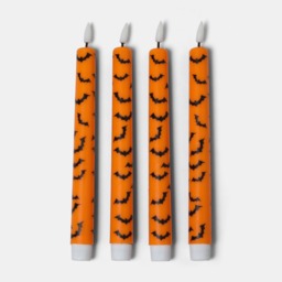 OHS 4 Pack Bat Dinner Candles - Orange/White
