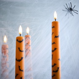 OHS 4 Pack LED Bat Dinner Candles - Orange/White - thumbnail 2
