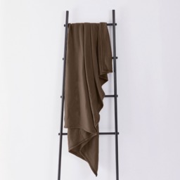 OHS Plain Fleece Throw, Chocolate - 200 x 240cm - thumbnail 2