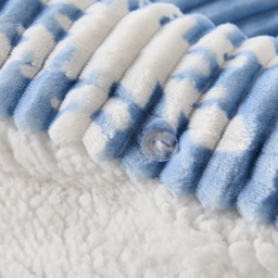 OHS Snowflake Print Ribbed Fleece Duvet Cover Set, Blue - Double - thumbnail 3