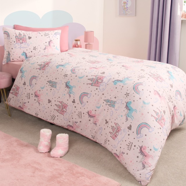 OHS Unicorn Kingdom Junior/Cot Duvet Set - Pink - image 1