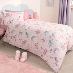 OHS Unicorn Kingdom Junior/Cot Duvet Set - Pink - thumbnail 1
