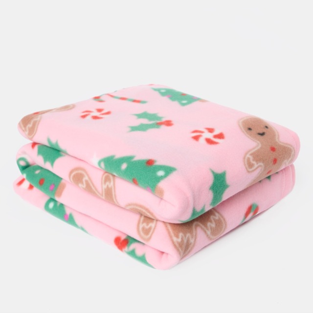 OHS Gingerbread Man Fleece Throw - Pink - image 1