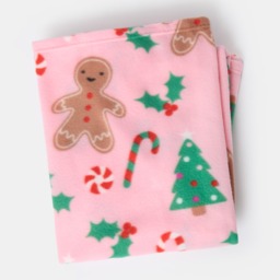 OHS Gingerbread Man Fleece Throw - Pink - thumbnail 2