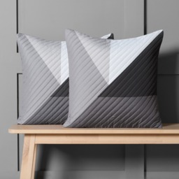 OHS Ralph Quilted Cushion Covers, Grey - 2 Pack - thumbnail 2