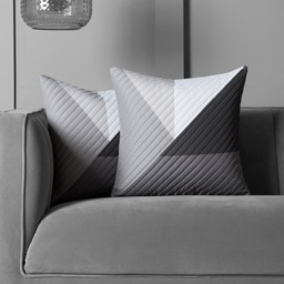OHS Ralph Quilted Cushion Covers, Grey - 2 Pack