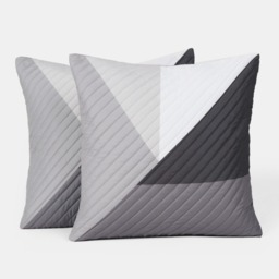 OHS Ralph Quilted Cushion Covers, Grey - 2 Pack - thumbnail 4