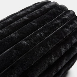 OHS Faux Fur Ribbed Bolster Pillow - Black - thumbnail 5