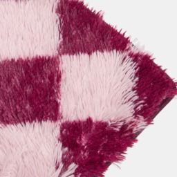 OHS Fluffy Diamond Print Rug, Burgundy/Pink - 120 x 170cm - thumbnail 4