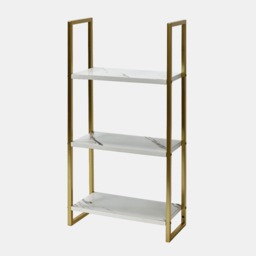 OHS 3-Tier Mounted Wall Shelves Set - White Marble/Gold - thumbnail 3