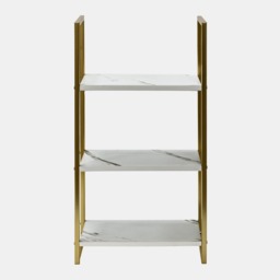 OHS 3-Tier Mounted Wall Shelves Set - White Marble/Gold - thumbnail 2