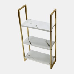 OHS 3-Tier Mounted Wall Shelves Set - White Marble/Gold - thumbnail 4