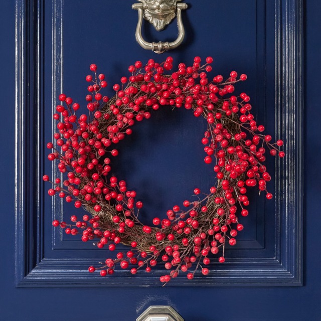 OHS Festive Red Berry Wreath, Red - 50cm - image 1