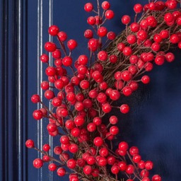 OHS Festive Red Berry Wreath, Red - 50cm - thumbnail 2