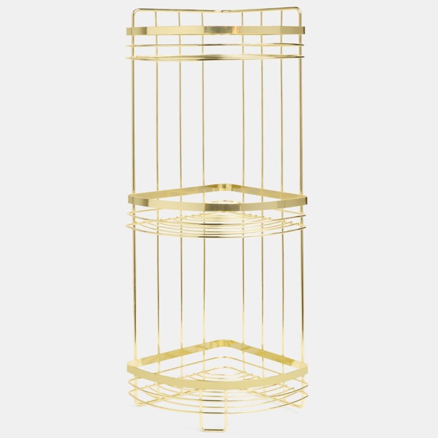 OHS Wire Corner 3-Tier Bathroom Caddy - Gold - image 1