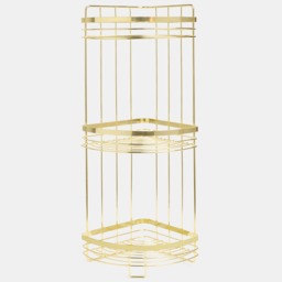 OHS Wire Corner 3-Tier Bathroom Caddy - Gold - thumbnail 1
