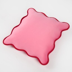 OHS 2 Pack Matte Velvet Scallop Edge Cushion Covers, 45 x 45cm - Pink/Red - thumbnail 5