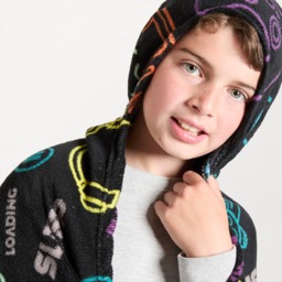 OHS Gaming Print Hooded Blanket - Black - thumbnail 4