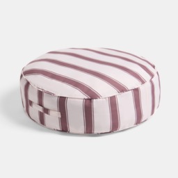 OHS Indoor/Outdoor Stripe Print Round Filled Cushion - Chocolate/Cream - thumbnail 3