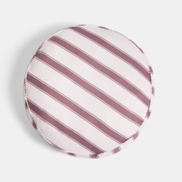 OHS Indoor/Outdoor Stripe Print Round Filled Cushion - Chocolate/Cream - thumbnail 4