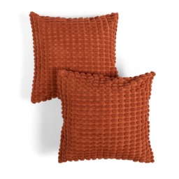 OHS 2 Pack Bobble Textured Cushion Covers, Rust - 45 x 45cm - thumbnail 3