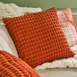 OHS 2 Pack Bobble Textured Cushion Covers, Rust - 45 x 45cm