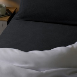 OHS Brushed Cotton Fitted Sheet, Charcoal - Double