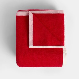 OHS 100% Cotton Elegant Bow Jacquard Bath Towel, Red - 1PC - thumbnail 3