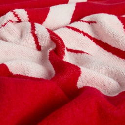 OHS 100% Cotton Elegant Bow Jacquard Bath Towel, Red - 1PC - thumbnail 4