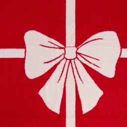 OHS 100% Cotton Elegant Bow Jacquard Bath Towel, Red - 1PC - thumbnail 5